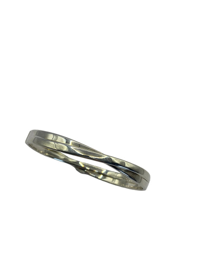 Silver Crossover Hinged Bangle