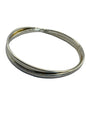 Silver Crossover Hinged Bangle