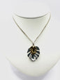 Silver and Yellow G/P  Leaf Pendant