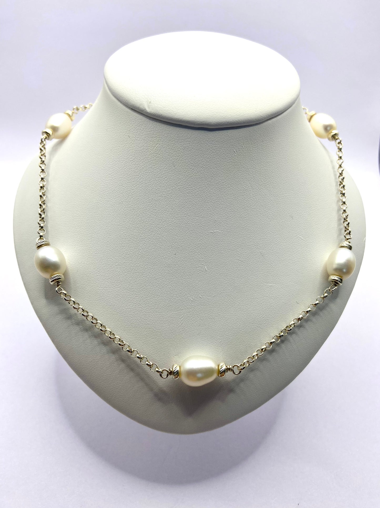 Silver Mary Berry Style  Pearl  Necklace
