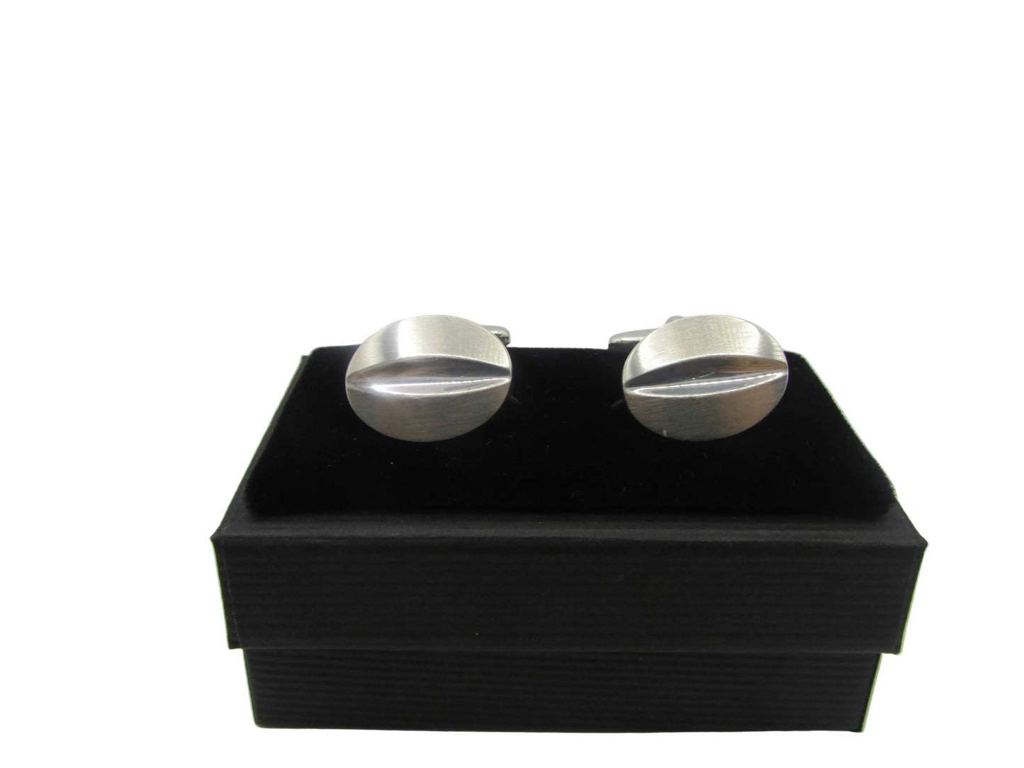 Pair of Oval Silver Cufflinks