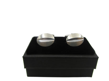 Pair of Oval Silver Cufflinks