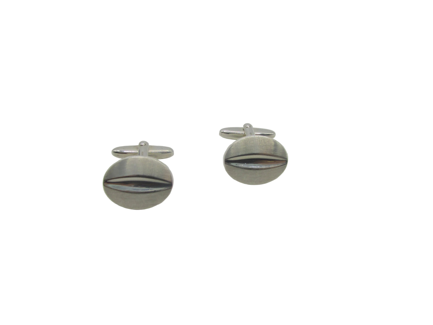 Pair of Oval Silver Cufflinks