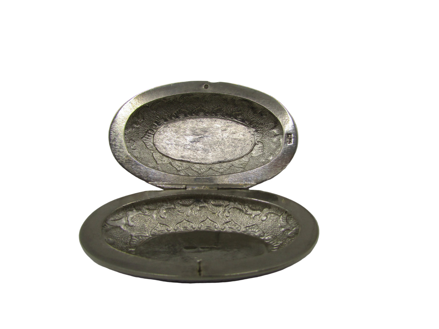 Silver Black Stoned  Pill Box