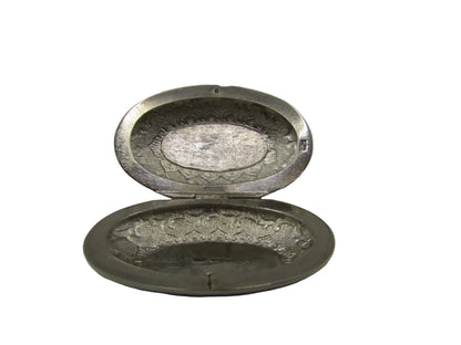 Silver Black Stoned  Pill Box