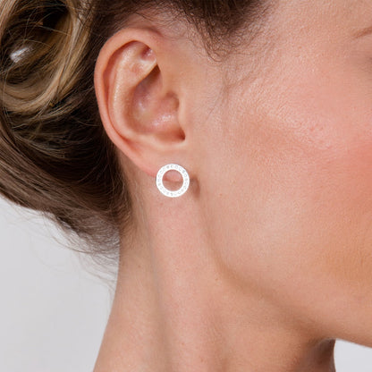 Sterling Silver Halo Studs