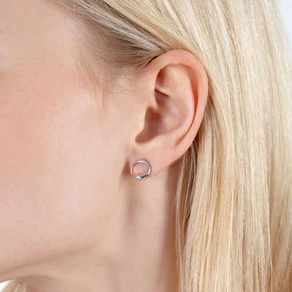 Silver Luna Stud Earrings
