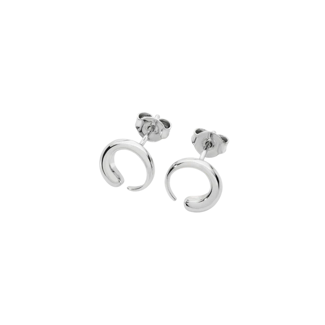 Silver Luna Stud Earrings