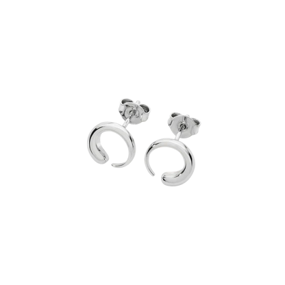 Silver Luna Stud Earrings