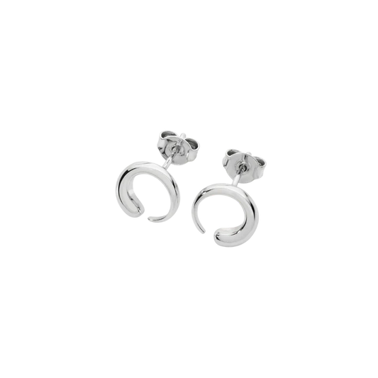 Silver Luna Stud Earrings