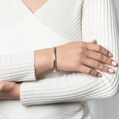 Silver Icon  Twist Bangle