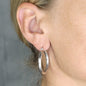 Silver Textured Hoop Earrings