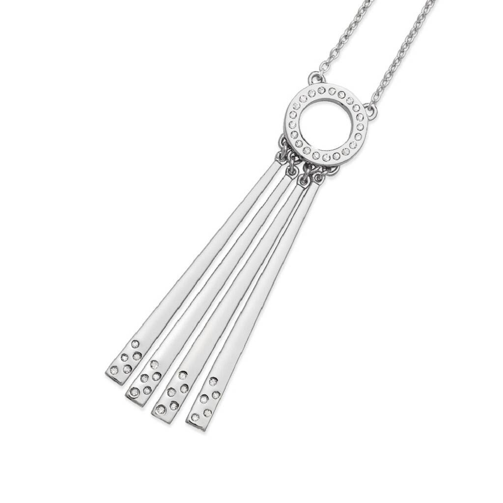 Silver Art Deco 4 Strand Pendant / Necklace