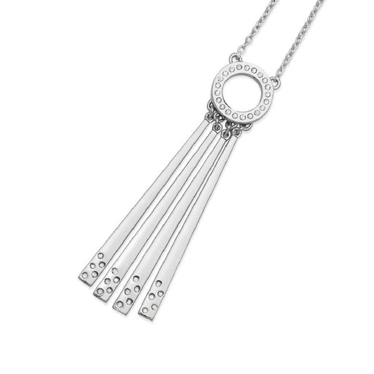 Silver Art Deco 4 Strand Pendant / Necklace